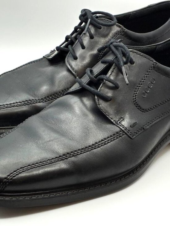 ECCO Men\'s New Jersey Bike Toe Lace-Up Shoes Black Leather EU 45 US 11-11.5 main image 6